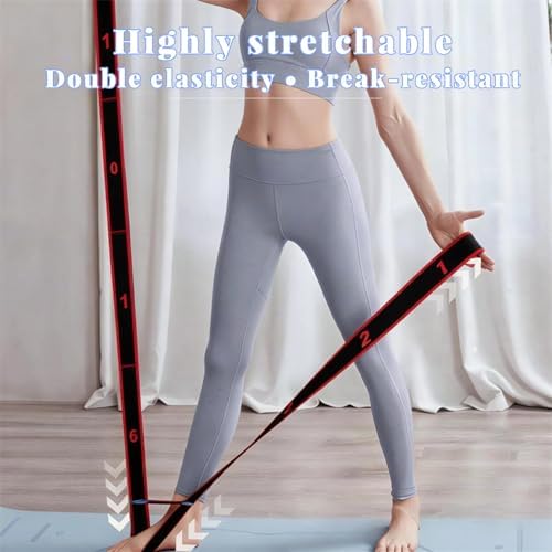 Fitness Resistance Band for Stretching and Yoga, 8-Section Elastic Stretch Strap with Numbered Markings, Adjustable Training Band for Pilates, Flexibility, Home Gym Workout - Image 5
