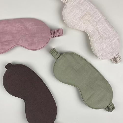 Eye mask Pure Linen Sleep Mask with Elastic Band, No Pressure On Eyes,Side Sleeper Eye Cover Organic Cotton Core Blindfold,Napping & Yoga Travel Essentials (Natural) - Image 6