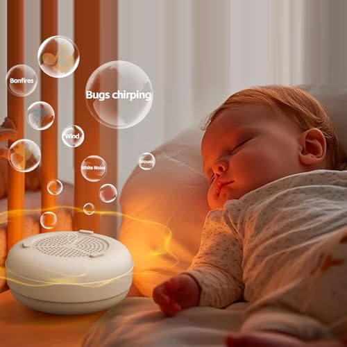 Portable Baby Sound Machine [White Noise for Babies Kids Adults][Supports Bluetooth Audio Playback][Timer Function][12 Soothing Sounds] 15 Hours Battery Life, Travel,Shower,Clips on Baby Stroller - Image 4