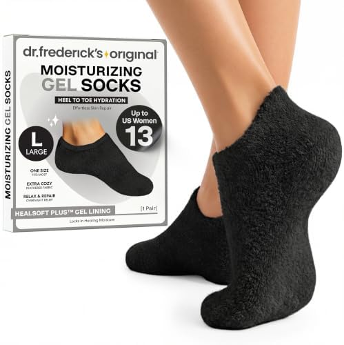 Dr. Frederick's Original Moisturizing Gel Socks, L, Obsidian Oasis, 1 Pair by DrFredericksOriginal