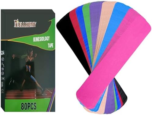 Kinesiology Tape-80 Precut Strips, Original Cotton for Pain & Joint Support by NELLHOMY
