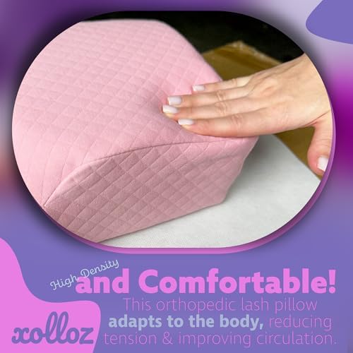 Lash Pillow, Memory Foam Eyelash Pillow for Lash Beds, Pink - Image 3
