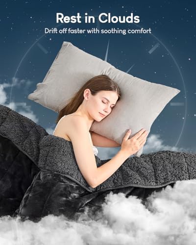 Cottonblue Sherpa Fleece Weighted Blanket 15 lbs for Adults Twin Size Soft - Image 2