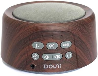 White Noise Machine - Sleep Sound Machine with Soothing Sounds Timer & Memory Function for Sleeping & Relaxation, Sleep Therapy for Kid, Adult, Nursery, Home, Office, Travel. Brown Wood Grain by DOUNI