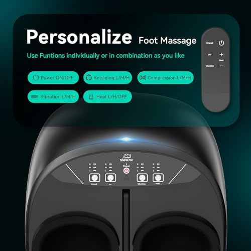 Snailax Foot Massager with Heat, Shiatsu Deep Kneading Compression, Size 13 - Image 4