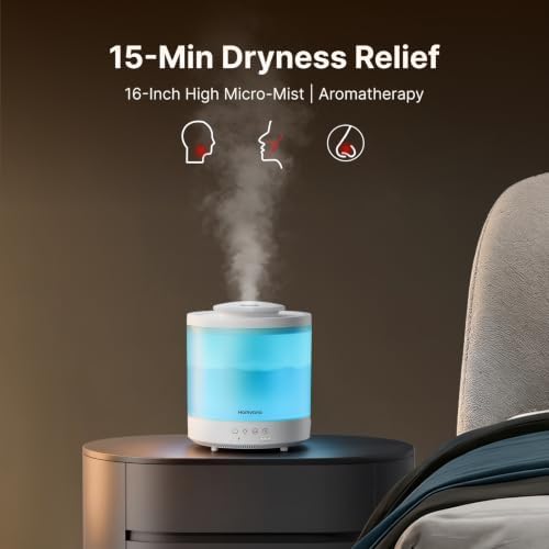 Homvana Humidifiers for Bedroom, Large Room, 1.5L Top-Fill, 2 Packs - Image 2