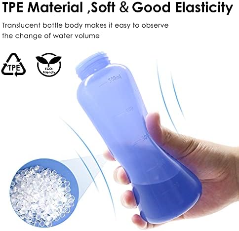 Peri Bottle Postpartum, RUFCRIL 2-Pack 500ml Bidet Bottle, Upside Down Peri Bottle, Boilable TPE, Travel Bag, for Perineal Care, Hemorrhoid Care, Feminine Cleansing & Baby (Blue) - Image 2