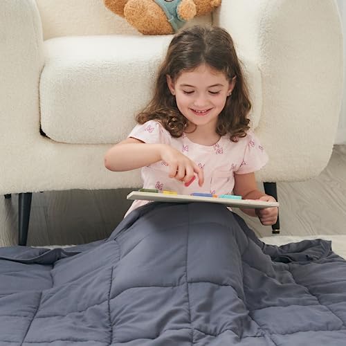 yescool Weighted Throw Blanket 7lbs, 41" x 60", Grey - Image 4