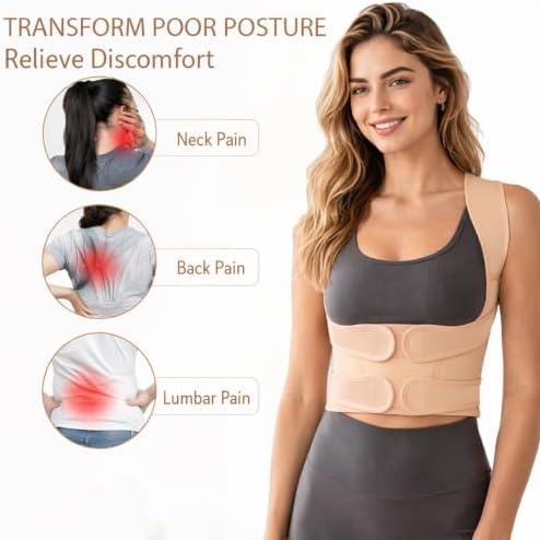 Posture Corrector for Women 2-in-1 Adjustable Full Back Brace Support - Image 2
