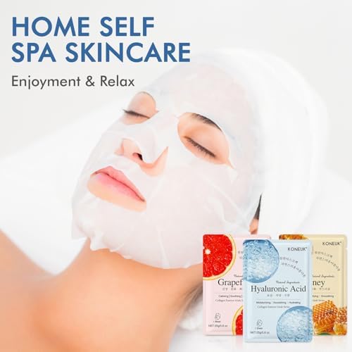 9 Pack Collagen Face Masks Skincare for Women, Hydrating Sheet Face Masks - Image 7