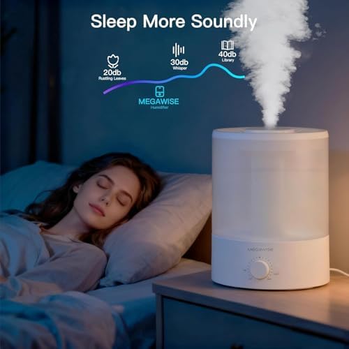 MEGAWISE 3.5L Cool Mist Humidifier – Ultra-Quiet Ultrasonic Vaporizer with Top-Fill Design, Essential Oil Diffuser, 7-Color Night Light & Auto Shut-Off - Image 6