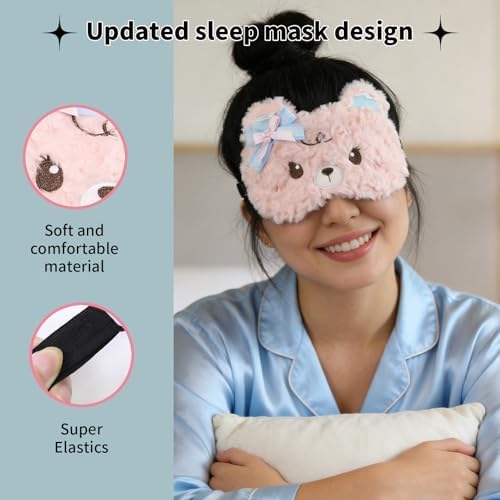 PERFECTSIGHT Sleep Eye Masks, Cute Sleep Eye Cover Lightweight Adjustable Eyeshade Mask Cover for Women Men Sleep Travel Nap, Lace Bear - Image 5