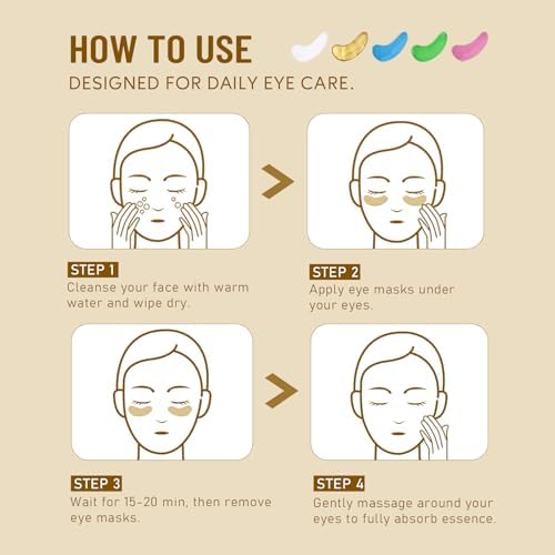 Yeokoe Under Eye Patches for Dark Circles,Eye Mask for Puffy Eyes With Collagen,Retinol,Vitmin C,Hyaluronic Acid and Niacinamide Face Masks Skincare Spa Gifts for Woman 20Pairs - Image 5