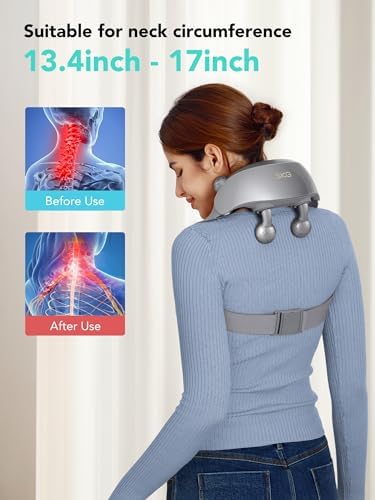 SKG H7 Ultra Neck Massager for Pain Relief Deep Tissue Cordless, Grey - Image 4