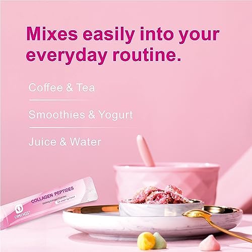 OMOGS Collagen Peptides Powder, with Prebiotics & Cranberry Extract -Hydrolyzed Collagen Peptides Support Hair, Skin, Nail, Bone & Digestive Health, Grass Fed, Non-GMO, for Women & Men - Image 4