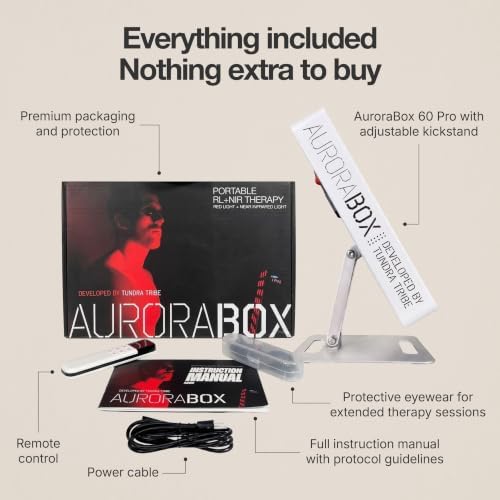 AuroraBox 60 Pro, Clinician-Backed 5 Wavelength Red Light & Near Infrared Light Therapy Panel | FCC/CE/RoHS Tested | 630 660 810 830 850nm | by Tundra Tribe (White, 60 PRO) - Image 6