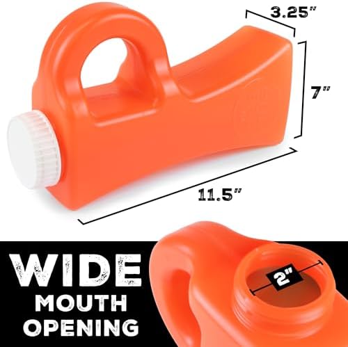 The Original (P) ee Jug - 2011mL (68oz) Spill-Proof Portable Urinal, Orange - Image 5