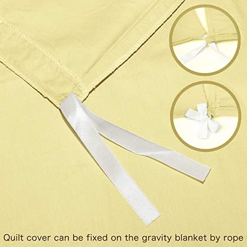 YEMYHOM 100% Cotton Weighted Blanket Cover 60"x80", Soft Removable Duvet Cover for Heavy Blanket, Machine Washable（Yellow） - Image 4