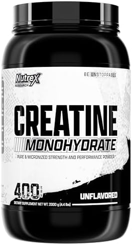 Nutrex Research Creatine Monohydrate Powder 400 Servings - Pure Unflavoured Micronized Creatine Monohydrate Supplement for Muscle Growth, Strength & Power - Clinically Tested by NutrexResearch