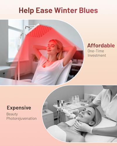 SUXIO Red Light Therapy for Face & Body, 165 Red LED Therapy Lamp, Red Light Therapy Panel with Remote, Deep 660nm - 820nm Near Infrared Light Therapy for Body, White-01 - Image 5