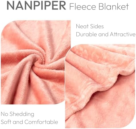 NANPIPER Soft Baby Blanket Lightweight-Breathable Fleece for Toddler All-Season Rose Tan Pink 30"x40" - Image 3