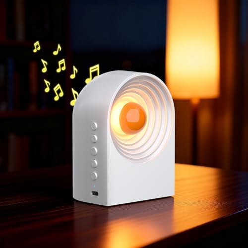 UNEEDE White Noise Sound Machine with Bluetooth Functionality, Night Light, Portable Bluetooth Speaker with Noise Canceling for Office & Sleeping, Meditation, Gathering (White) by UNEEDE