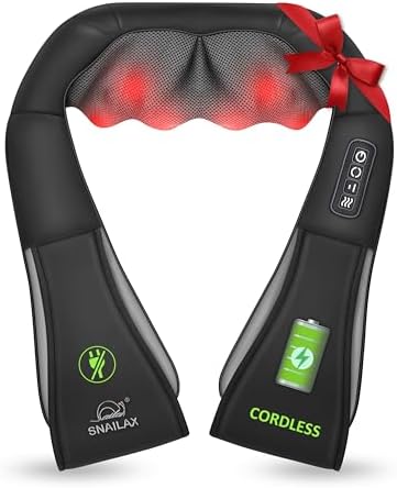 Snailax Cordless Shiatsu Neck and Shoulder Massager with Heat by Snailax