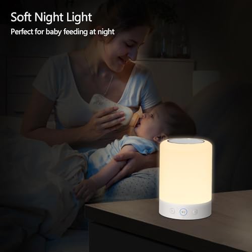 Night Lights, White Noise Machine – 20 Non-Looping Sleep Sounds, Rechargeable Battery, Touch Control, 6 Timers & Memory Function | Portable Sound Machine for Baby, Adults, Nursery, Travel - Image 5