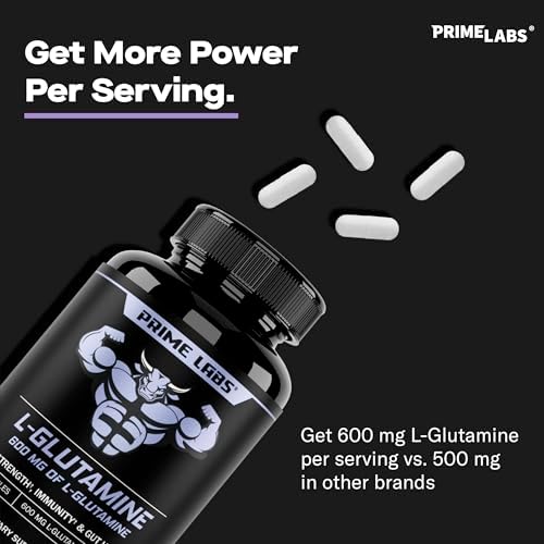 Prime Labs L-Glutamine Capsules 600 Mg for Men & Women - Image 6