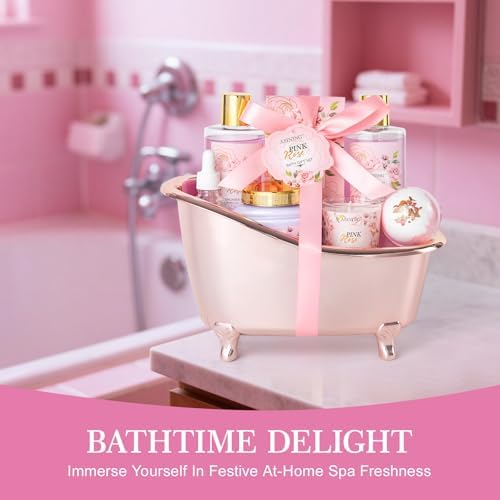 Bath and Body Gifts for Women 8pcs Relaxing Rose Spa Gift Set for Women - Image 7