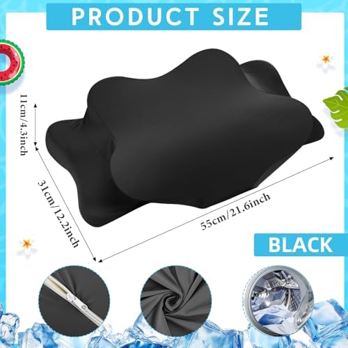 Hahafelt Cooling Cervical Neck Pillowcase,Black,Standard Size - Image 2