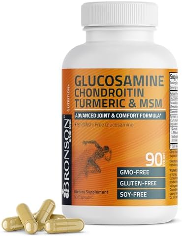 Bronson Glucosamine Chondroitin Turmeric & MSM Joint Support, 90 Capsules by Bronson