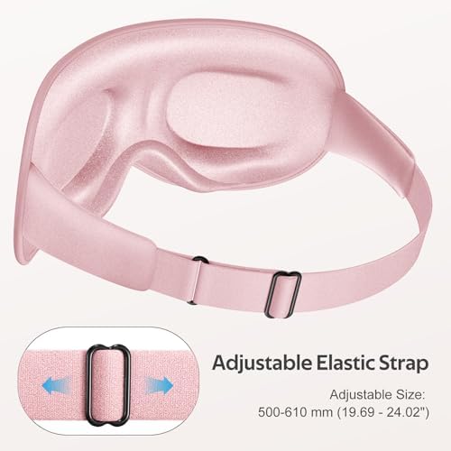Vynix® Sleep Mask for Women Men - 100% Blackout Eye Masks for Sleep - 3D Soft Sleeping Mask for Side Sleepers - Zero Pressure Lash Extensions Eye Cover Shade for Airplane Travel Essentials, Pink - Image 6