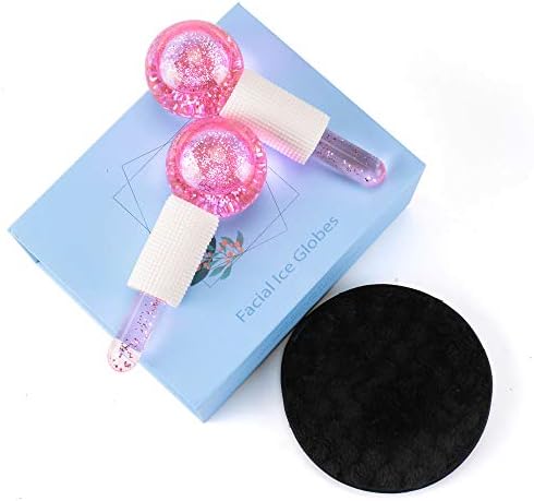 Facial Ice beauty ball- 2PC Globes Pink Facial Roller for Cold or Hot Skin Massagers Globe Durable Quartz Glass for Face and Eye Rollers Reduce Puffiness - Image 6