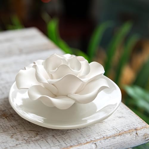 Passive Diffuser for Essential Oil-Ceramic Diffuser Non Electric Oil Diffusers for Small Mini Room, Desk Decorative, Bathroom (Impatiens) - Image 4