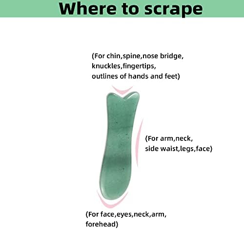 Facial Gua Sha Tool for Chin Massage Tool Natural Jade Stone Gua Sha Board for Face SPA Acupuncture Therapy Trigger Point Treatment - Image 3