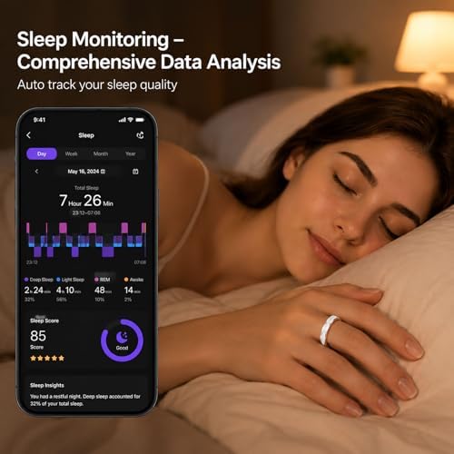 Smart Fitness Ring for Women Diamond Ring Activity Tracker Heart Rate Monitor Sleep Tracker Smart Rings Pedometer Step Counter Calorie Counter Exercise Ladies Rings for Women - Image 2