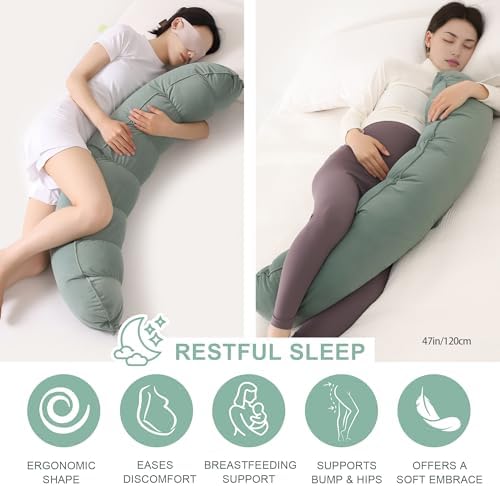 Peallow(Pat. Pend) – Long Round Body Pillow for Adults, Bolster Pillow for Sleeping, Soft and Supportive Pillow for Sleeping & Lumbar Support - Image 5
