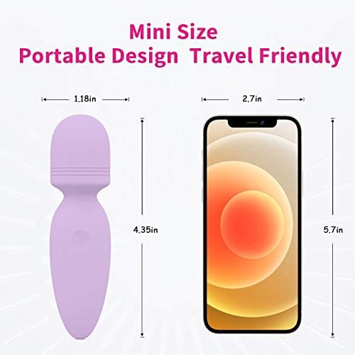 Mini Wand Massager Small Cordless Hand-held Massager Quiet Waterproof Massager Rechargeable Personal Massager for Neck Shoulder Back Body [4.35 * 1.18 inches] - Image 2