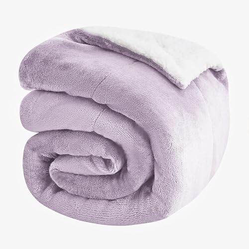 NANPIPER Warm Sherpa Blanket for Couch, Soft Fleece for Winter, Fuzzy Plush Small Throw Gift for Baby, Lavender 30x40 Inches - Image 5