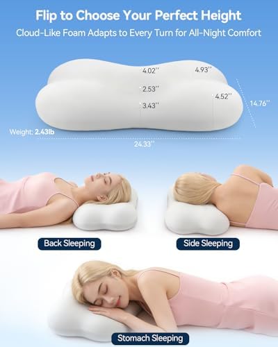 Cervical Neck Pillow for Sleeping, Memory Foam Pillows, Pure White - Image 4