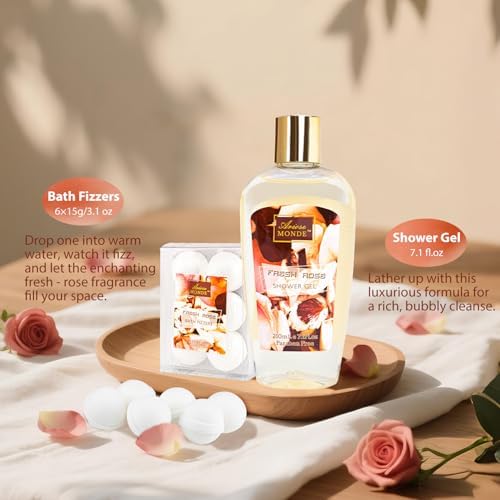 Spa Gift Set for Women, 8pc Fresh Rose Relaxing Bath Set for Women Gift - Image 6