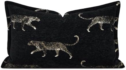 Lumbar Pillow Cushion Cover 12x20, Double Sided Cheetah Pattern Throw Pillow Covers with Hidden Zipper, Leopard Pillow Covers for Bed Couch Sofa Living Room Bedroom by AIBUHOME