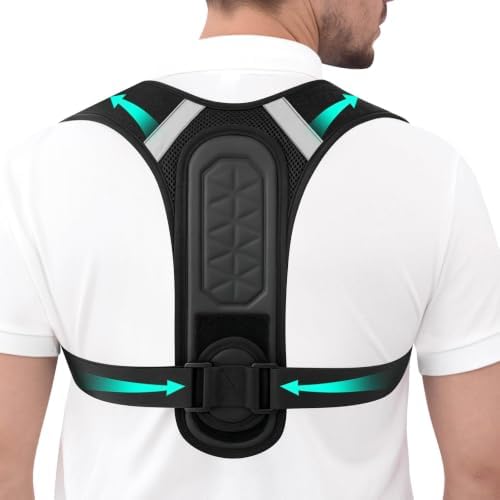 Posture Corrector for Women and Men, Adjustable Back Brace Support, Full Back Straightener for Rounded Shoulders and Hunchback Support, Upper Back Brace Shoulder Straightener with Breathable Mesh, Neck Shoulder and Upper Back Support (Black, Large / X-... by Cmipeob