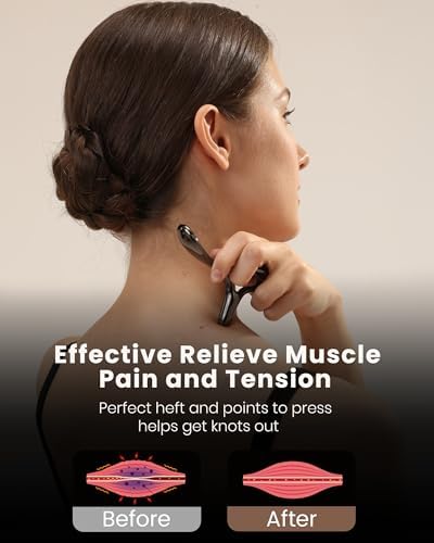 lifechill Trigger Point Massage Tool for Deep Tissue Pain Relief, Gua Sha & Muscle Scraper Tool for Full Body, Thumb Saver Acupressure Tool Relieve Plantar Fasciitis, Black - Image 4