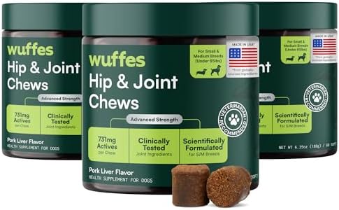 Wuffes Advanced Hip & Joint Chews for Small & Medium Breed Dogs (3-Pack) by Wuffes