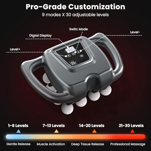 24 & 16 Head Massage Gun Deep Tissue, Body Massage for Back, Shoulders, Neck, Legs, Foot, Massage Gun deep Tissue, Percussion Massager with 9 Modes & 30 Levels Body Muscle Pain Relief - Image 5