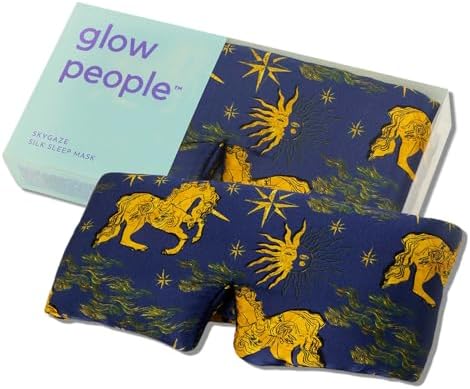 Glow People Silk Sleep Mask – 100% Mulberry Silk Eye Mask for Sleeping, Total Blackout, Cloud-Soft and Adjustable for Beauty Sleep and Travel - Skygaze by GlowPeople