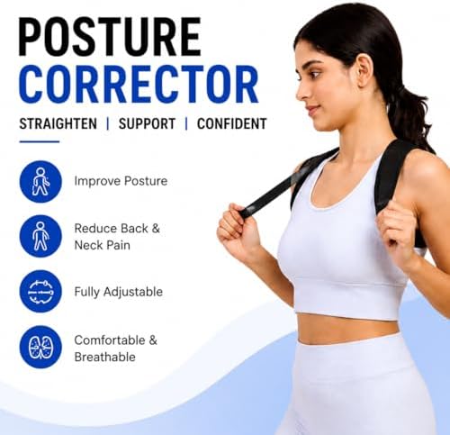 Posture Corrector for Men & Women – Back Brace Posture Corrector & Upper Back Brace for Shoulder Support – Adjustable Back Straightener for Neck & Back Pain Relief, Clavicle Support for Hunchback & Slouching (Chest 25-42”) - Image 3