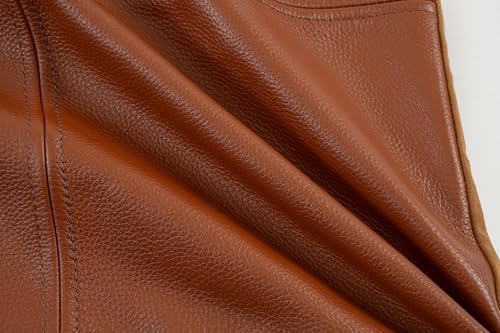 Full Grain Leather Throw Pillow Cover (20" x 20") (Brownish Orange) - Image 2